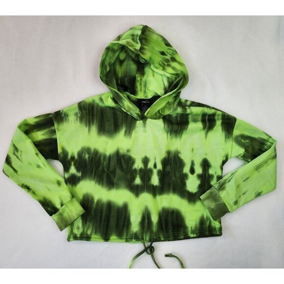 Rue21 Tops - RUE 21 FAVORITE TIE DYE CROPPED SWEATSHIRT HOODIE JUNIORS XS Green Active Wear